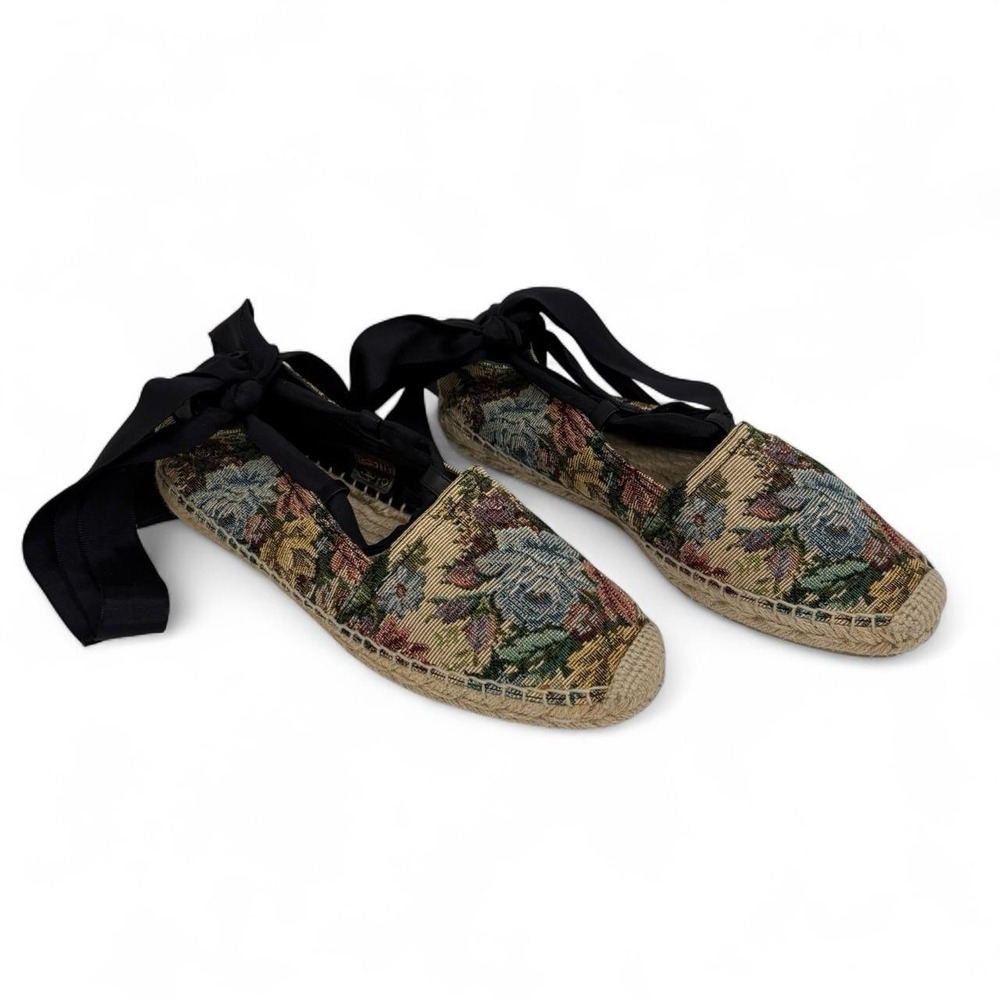 Authentic SAINT LAURENT Floral Canvas Espadrille Shoes Size 37